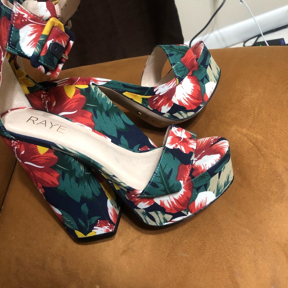 Raye floral platform heels